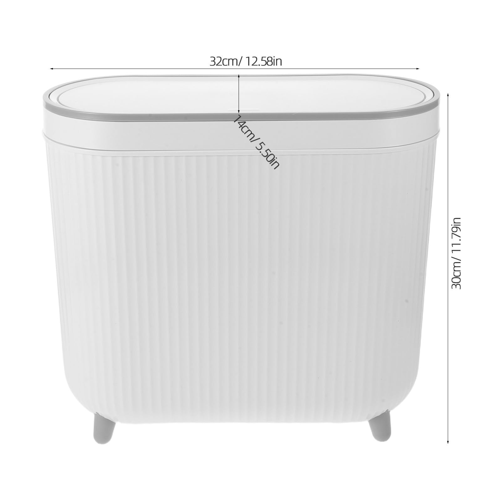 iplusmile Papelera Delgada con Tapa de Plástico Capacidad 12 para Baño