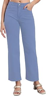 KARGEENS Women Kargeens Women's Cotton Loose Fit Wide Leg High Rise Jeans Pant Price In India