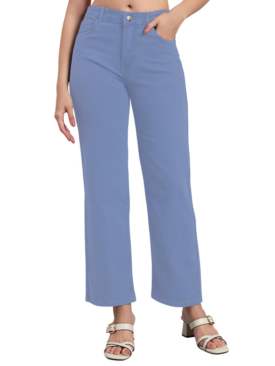 KARGEENS Women Kargeens Women's Cotton Loose Fit Wide Leg High Rise Jeans Pant - Review, Price and Buying Guide