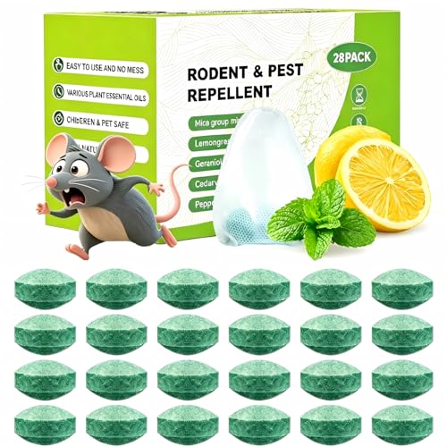Image of Pest Rodent Repellent, 28 Pack Natural Peppermint Oil Packs Keep Mice, Rats, Spiders, Roaches, Ants, Bugs, and Squirrels Away from Home and Garden Safe for Family or Pets