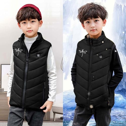 Kids Heated Fleece Vest Jacket USB Rechargeable Heated Waistcoat Body Warmer 3 Adjustable Temperature Windproof Gilet4