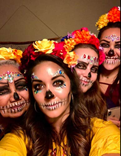 Dreamlily Day Of The Dead Headband Costume Rose Flower Crown Mexican Headpiece Bc40 (Mix-Color) #TOP5