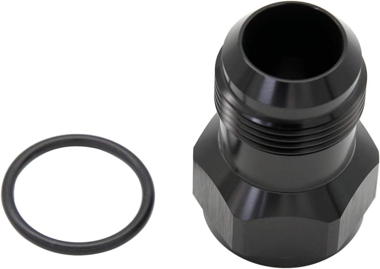 Aluminum 16AN Female to 16AN Male Extender Fitting, AN16 extensions Adapter Connector with O ring, Black