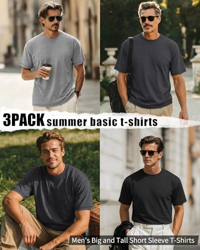 Image of Neer 3 Pack Big and Tall T-Shirts for Men L-7xl Tops