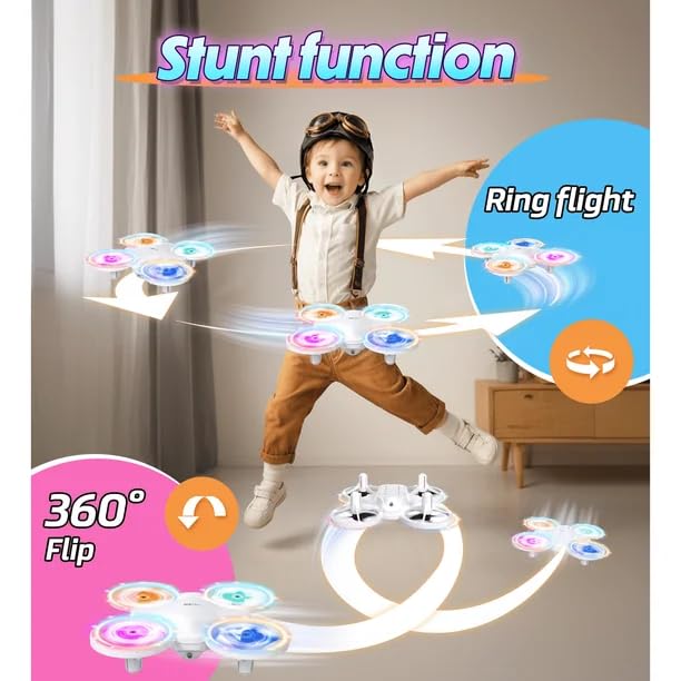 Image of Jack Royal Mini Drone for Kids|LED Remote Control Rc-Drone with multiple led shows| Auto Hovering, Headless Mode, 3D Flips and Throw to Go| Great Gift Toys for Kids| Indoor Flying Toy for Kids,