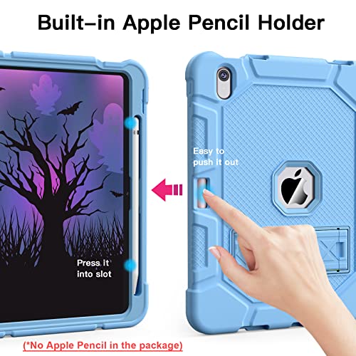 Image of Azzsy Case for iPad (A16) 11th Generation 11 Inch 2025 / iPad 10th Generation 10.9 Inch 2022, [Built-in Pencil Holder] Heavy Duty Shockproof Rugged Protective Case, Sky Blue