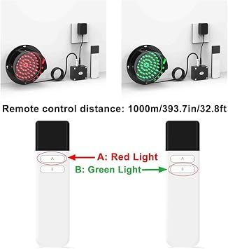 LED Traffic Light with Remote Control, 2-in-1 Red/Green Stop Light, Industrial Signal Lamp, Loading Dock Traffic Indicator Warning Light, for Indoor and Outdoor(100mm/4in)