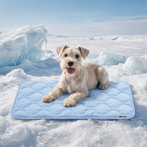ZOMISIA 犬 ひんやりマット 74x46 cm ペット クールマット 犬猫用シーツ Q-MAX>0.5 接触冷感 夏用 熱中症 暑さ対策 滑り止め 持ち運び 洗える お手入れ簡単 ブルー