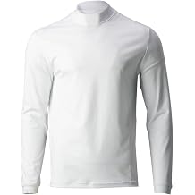 TGW Mens Solid Performance Long Sleeve Golf Mock Neck T-Shirt for Golfing