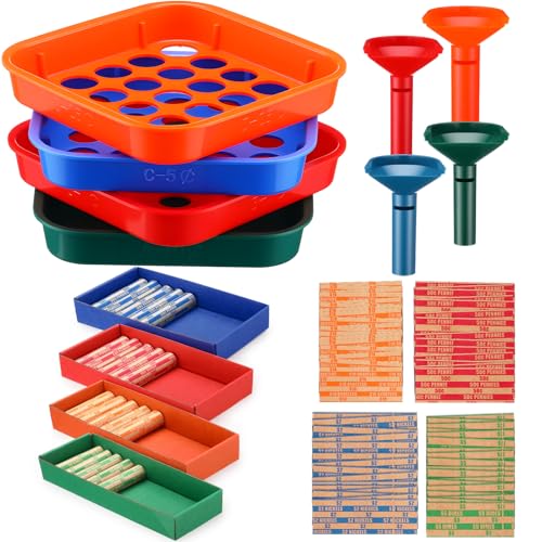 Trieur de pièces à code couleur et tubes avec emballages pour tri rapide