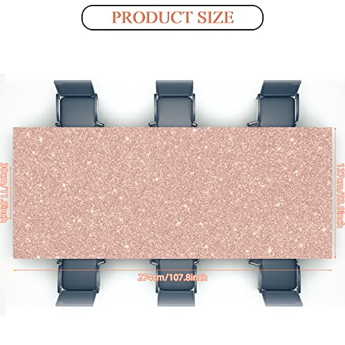 Oudain 54 X 108 Inch Glitter Tablecloth Shiny Runner For Party Waterproof Rectangle Table Cover For Bbq Birthday Celebration Baby Shower Wedding Birthday Decoration (6 Pcs, Rose Gold) #TOP2