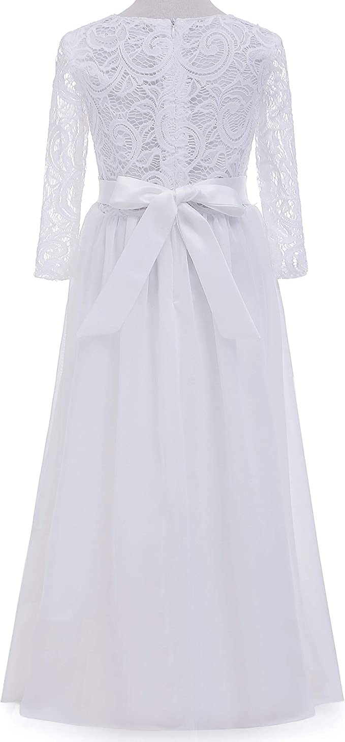 Aibaowedding Brautjungfernkleid A-Linie 3/4-Ärmel Chiffon Kommunionkleider