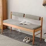 XFFX 玄関ベンチ、木製、スリム、背�