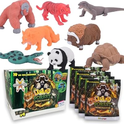 #sbabam Funny Box Legend of Animals Forest Dominator, Animales de Juguete para Niños, 4 Piezas, Juegos Infantiles de Quiosco, Muñecos Suaves Extensibles Panda, Tigre y Otros con Efectos Especiales | Ya disponible en tu tienda friki favorita! En mundofriki.es!