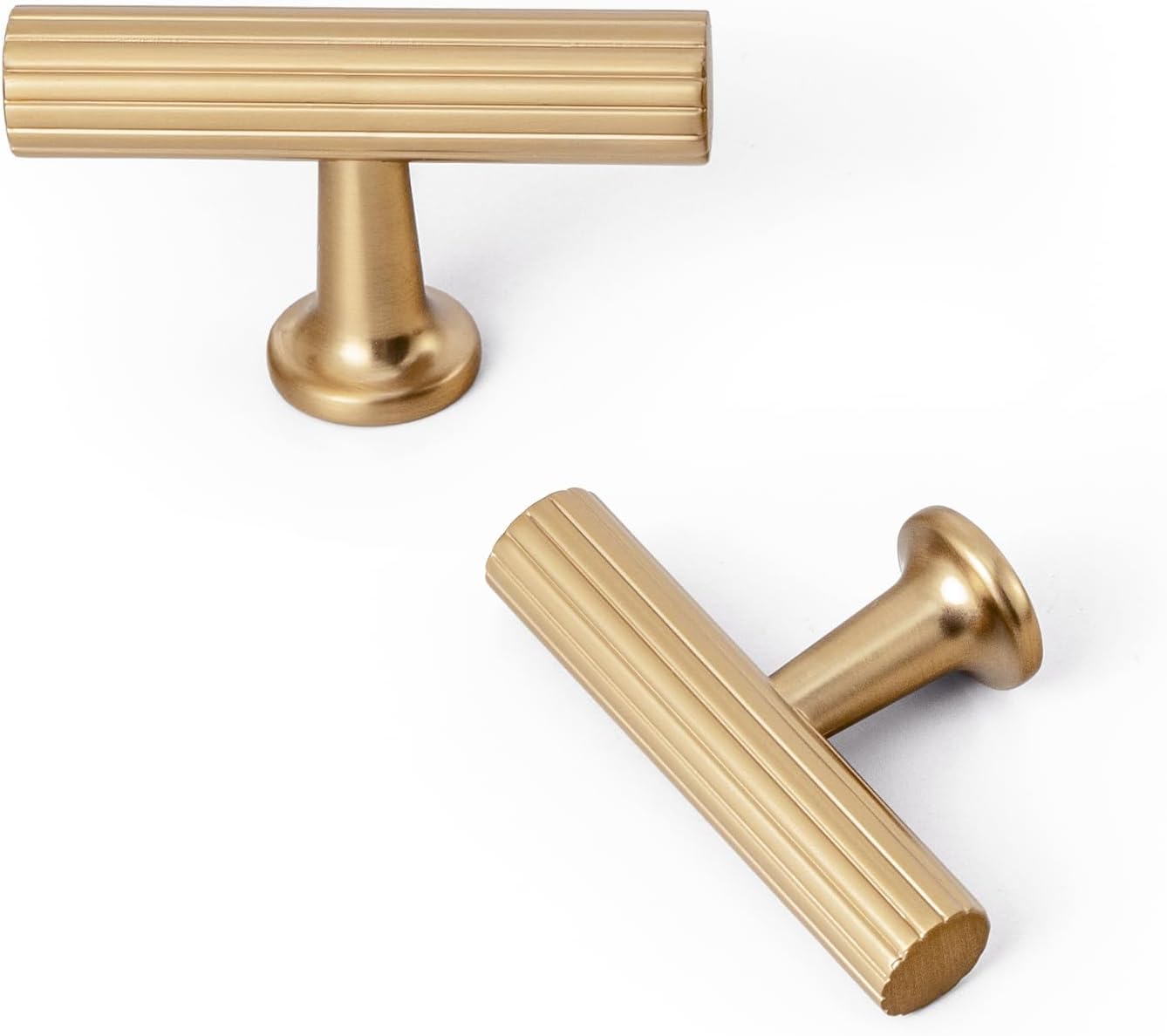 Goo-Ki Champagne Bronze Zinc Alloy Cabinet T-Bar Knob - Single Hole Striped Decorations Cabinet Pull Hardware for Bedroom, Kitchen, 6 Pack