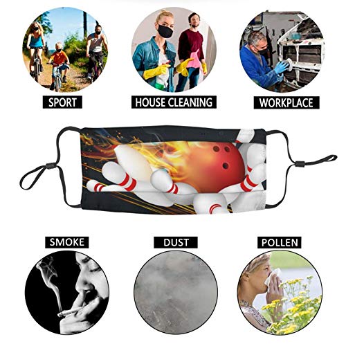 Zhung Ree Red Bowling Ball Flames Face Masks Unisex Mouth Mask Antidust Mask - Thumbnail 6