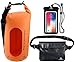 Freegrace Waterproof Dry Bags Set of 3 Dry Bag with 2 Zip Lock Seals & Detachable Shoulder Strap, Waist Pouch & Phone Case - Can Be Submerged Into Water - for Swimming (Orange(Window), 10L)