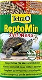 Senza coloranti Tetra ReptoMin Menu Turtle Food - Mangime Vario 3in1 con Stick, Krill e Gamberetti per Tartarughe Acquatiche, Barattolo da 250 ml