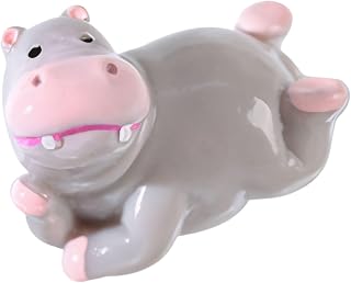 Cute Hippo Figurine Resin Ornament for Aquarium Desktop and Miniature Landscaping Decoration