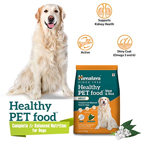 Image of Himalaya Healthy PET Food for Adult Dogs | Meat & Rice | 3kg | Complete & Balanced Nutrition with Mountain Knot Grass, Tree of Heaven & Guduchi