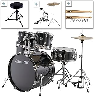 Ludwig Accent Drive Series LC175 Complete Drum Package with Cymbals, Hardware, Drum Throne