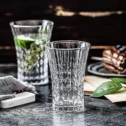 GVIBE Italian Premium Juice and Water Glasses Set of 6 Transparent, Drinking Water Glasses Stylish and Crystal Square Highball Glasses for Water, Juice and Cocktails (Long Elegant 300ML)