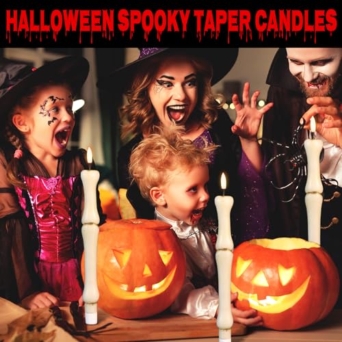 Image of GenSwin Bone Flameless Taper Candles Battery Operated with 6H Timer