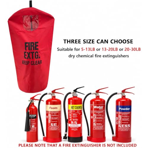 Image of Fire Extinguisher Cover - Fire Safety Protective Guard from Scuffs and Scratches, Heavy Duty, 1 Pcs (20-30LB)