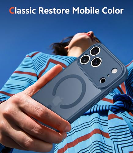 Image of FNTCASE for iPhone 17 Pro-Max Case: Matte Magnetic Phone Cases with Screen Protector Compatible with Magsafe Slim Anti Yellowing Rugged Shockproof Protective Translucent Cell Phone Cover