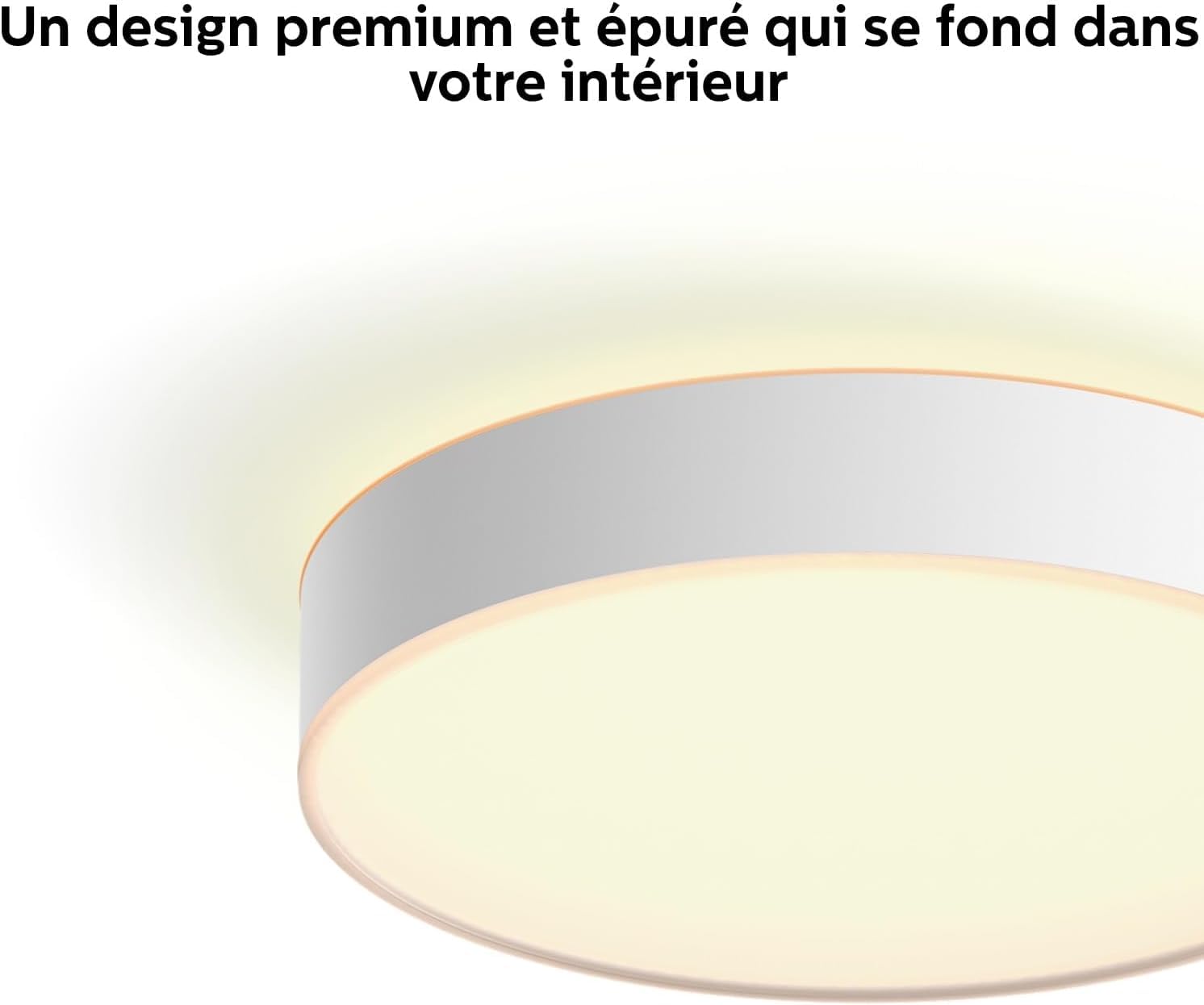 Philips Hue White Ambiance, Plafonnier Devere Medium +Télécommande, Blanc