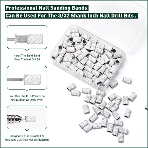 Sanding Bands For Nail Drill, Toedo 100Pcs Nail Sanding Bands, Professional Nail Drill Sanding Bits For Manicures And Pedicures #TOP2