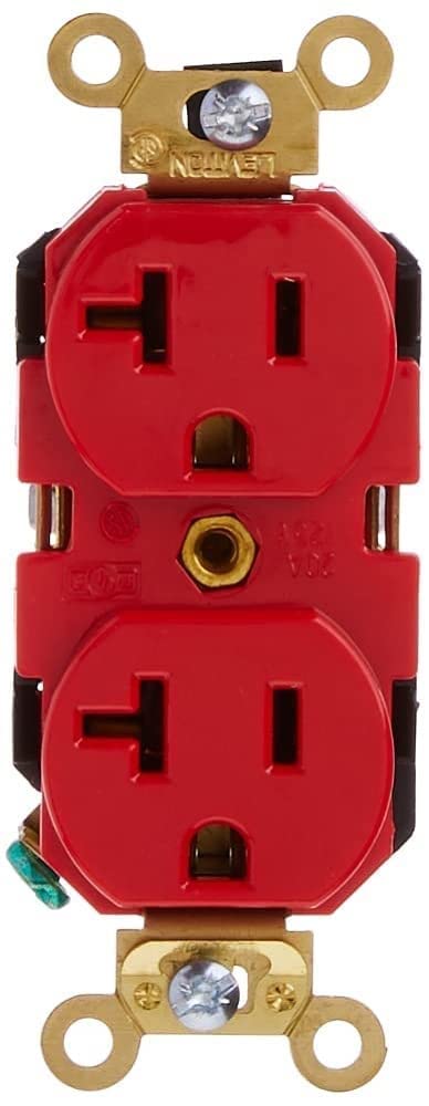 Leviton 20-Amp, 125-Volt, Industrial Heavy Duty Grade, Straight Blade, Industrial Grade, Self Grounding, 5362-I, Ivory image 2