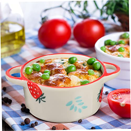 Luxshiny 1 Peça Tigela De Cozido No Vapor De Cerâmica Recipientes De Comida De Vidro Tigela De Sopa