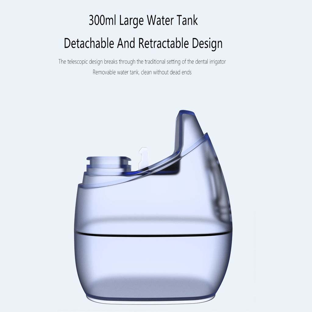 TJH Limpiador de Dientes con Hilo Dental de Agua inalámbrico, irrigador Oral de Agua Dental Profesional, IPx7 a Prueba de Agua y Modo de Bricolaje y 5 boquillas, Tanque de Agua extraíble de 300 ml