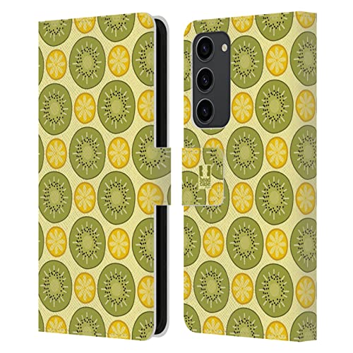 Étui portefeuille en cuir Samsung Galaxy S23+ 5G Head Case coque rabat rigide motif fruit