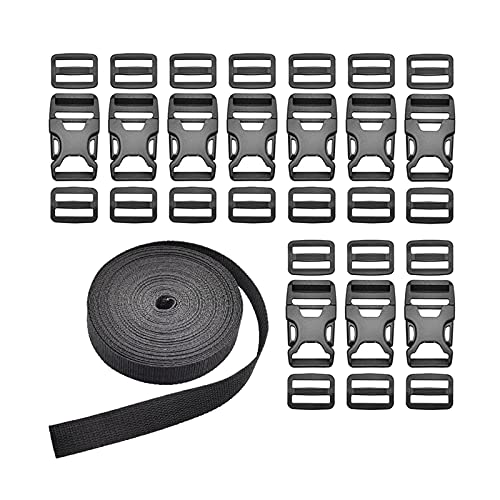 H HILABEE Correa de amarre, hebilla Correas de amarre de alta resistencia para carga, equipaje, bicicleta, camping, senderismo, maleta, equipaje, correas de - Negro