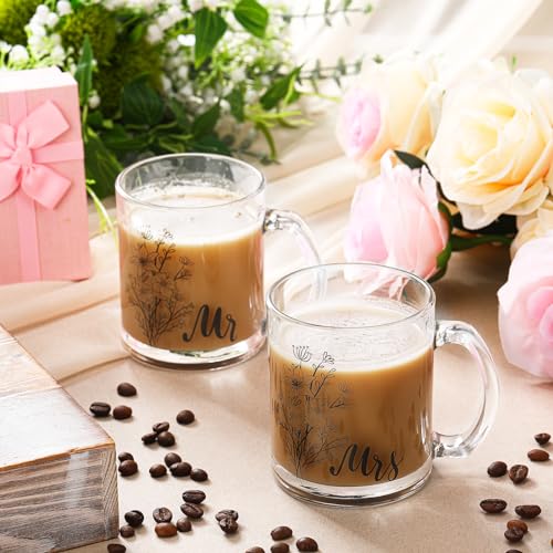 2pcsmrandmrscouplemugset12ozglasscoffeemugcouplesgiftsetsfornewlywedscouplesmrandmrscouplemuggiftssetforanniversaryweddingengagement Urban Country Home Decor 2 pcs mr and mrs couple mug set 12 oz glass coffee mug couples gift sets for newlyweds couples mr and mrs couple mug gifts set for anniversary wedding engagement urban country home decor