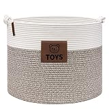 Goodpick Toy Storage Basket with Labels, 18 x 14.2 inches, Baby Toy Storage Organizer for Clothes, N
