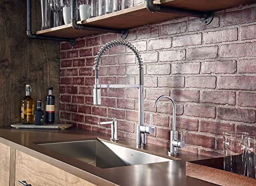 Moen Align Chrome Motionsense Wave Sensor Touchless One-Handle High Arc Spring Pre-Rinse Pulldown Kitchen Faucet With Sprayer Head, Hands-Free Kitchen Sink Faucet For Farmhouse, Commercial, 5923Ewc #TOP1