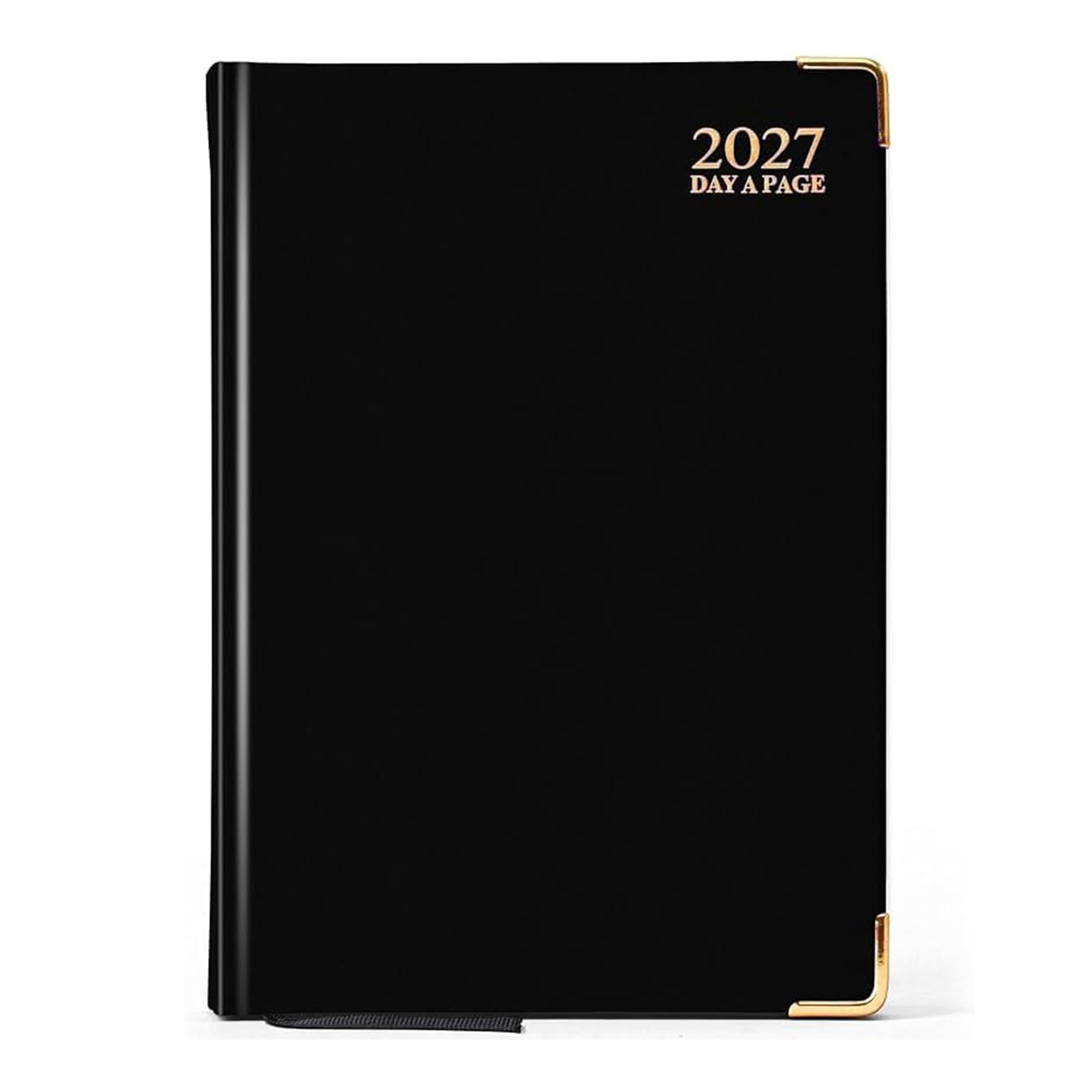 GZZHONGHENG A5 2027 Day a Page Black Diary Gilt Edges Hardback