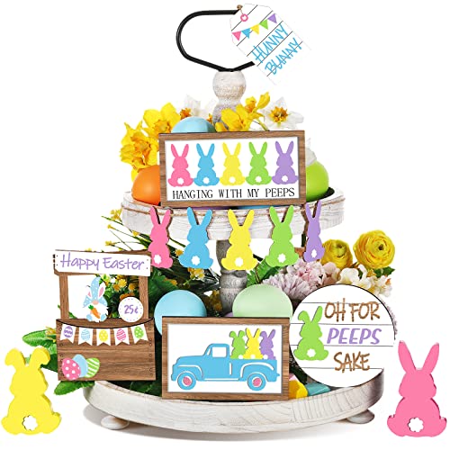 12 Pcs Easter Tiered Tray Decor Set