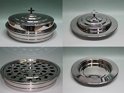 Silvertone-Stainless Steel Communion Tray Set and Bread Tray Set
