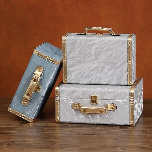 Étui de rangement tendance pour bijoux en cuir rigide et boîte décorative rétro