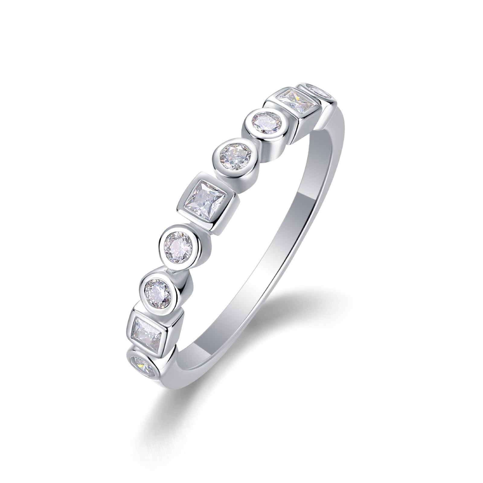 Pierścionek ślubny ze złota 18K 750, cienki pierścionek zaręczynowy ze szlifem kwadratowym Moissanit, prawdziwe złoto, biżuteria pierścionek PT950 Platinum, rozm. 47-65