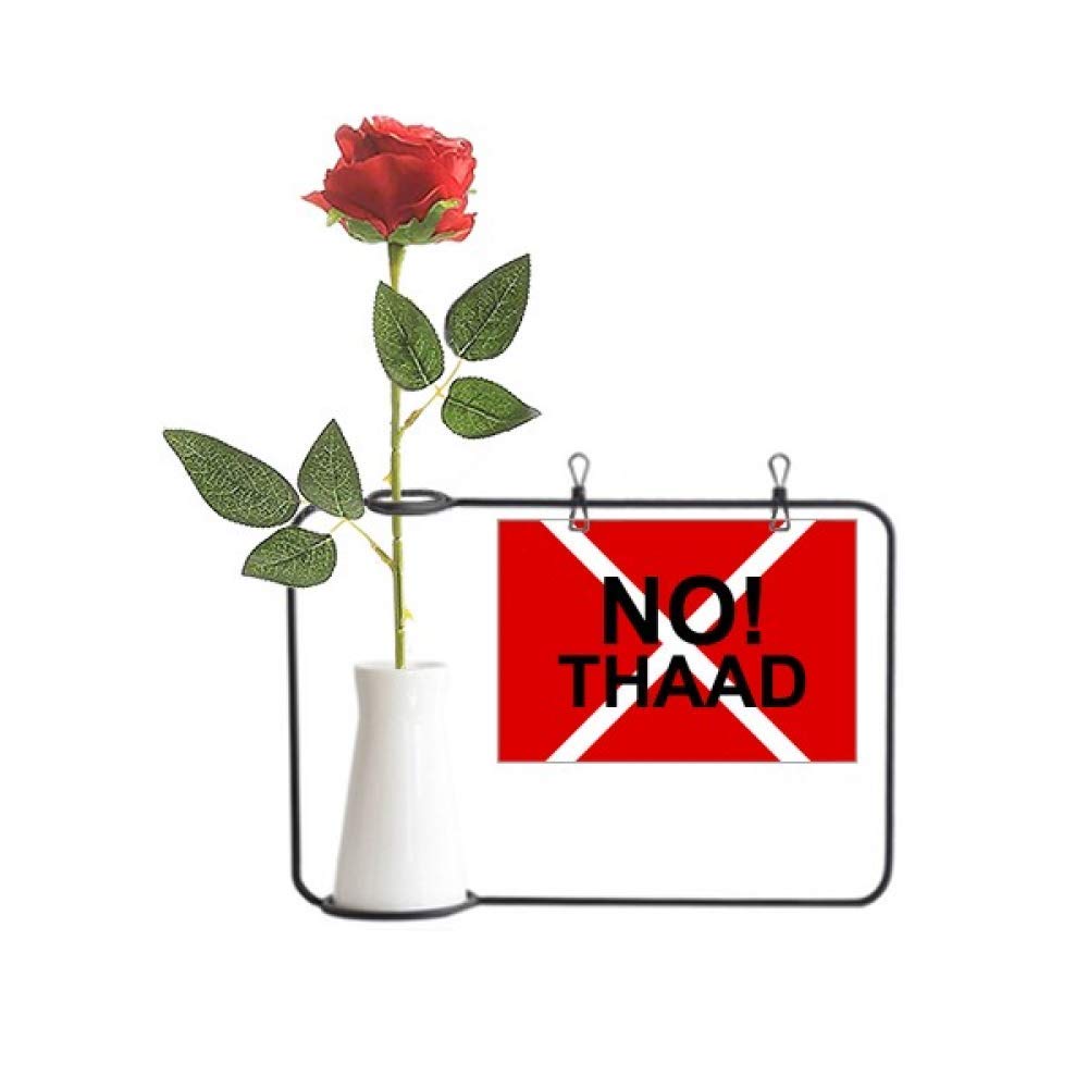 Rose artificielle en vase à suspendre pour décoration murale