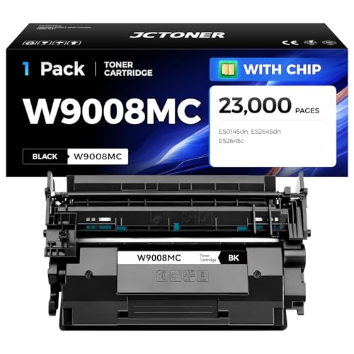 Image of JCTONER W9008MC Toner Cartridge 1 Pack Black Compatible Replacement for HP Laserjet MFP E52645dn Flow E52645c Managed E50145dn Printer Ink Copier Scanner with Chip High-Yield Series (23,000 Pages)