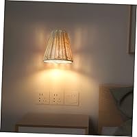Vista 5 de Lámpara de pared rústica de ratán de diseño simple para decoraciones caseras