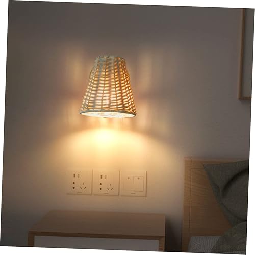 Miniatura 5 de OSALADI Lámpara de pared rústica de ratán de diseño simple para decoraciones caseras