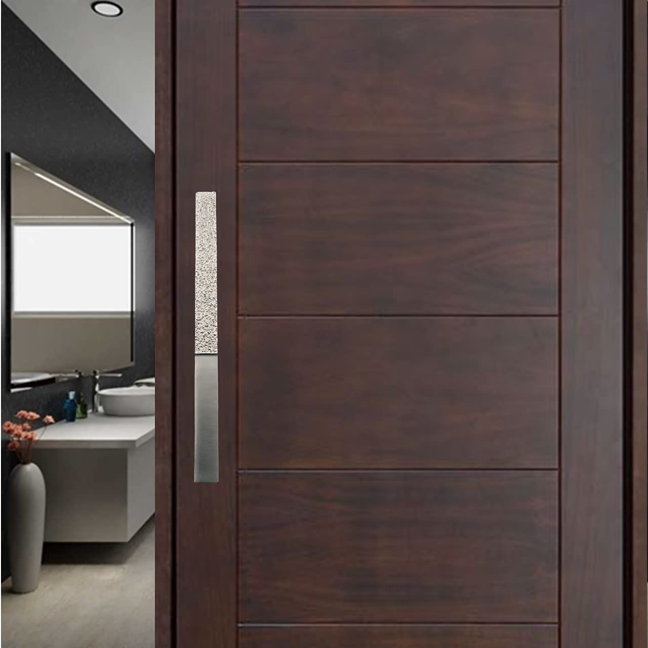 Silver Satin Aluminium Pull Handle - Cabinet & Door Hardware -1