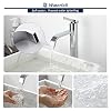 HOMELODY-Grifo-Alto-para-Lavabo-Bano-Giratorio-Laton-Inoxidable-con-Mangueras-Estandares-para-Agua-Fria-y-Caliente-Diseno-Moderno-Grifo-para-Lavabo-Encimera-Ahorro-de-Agua